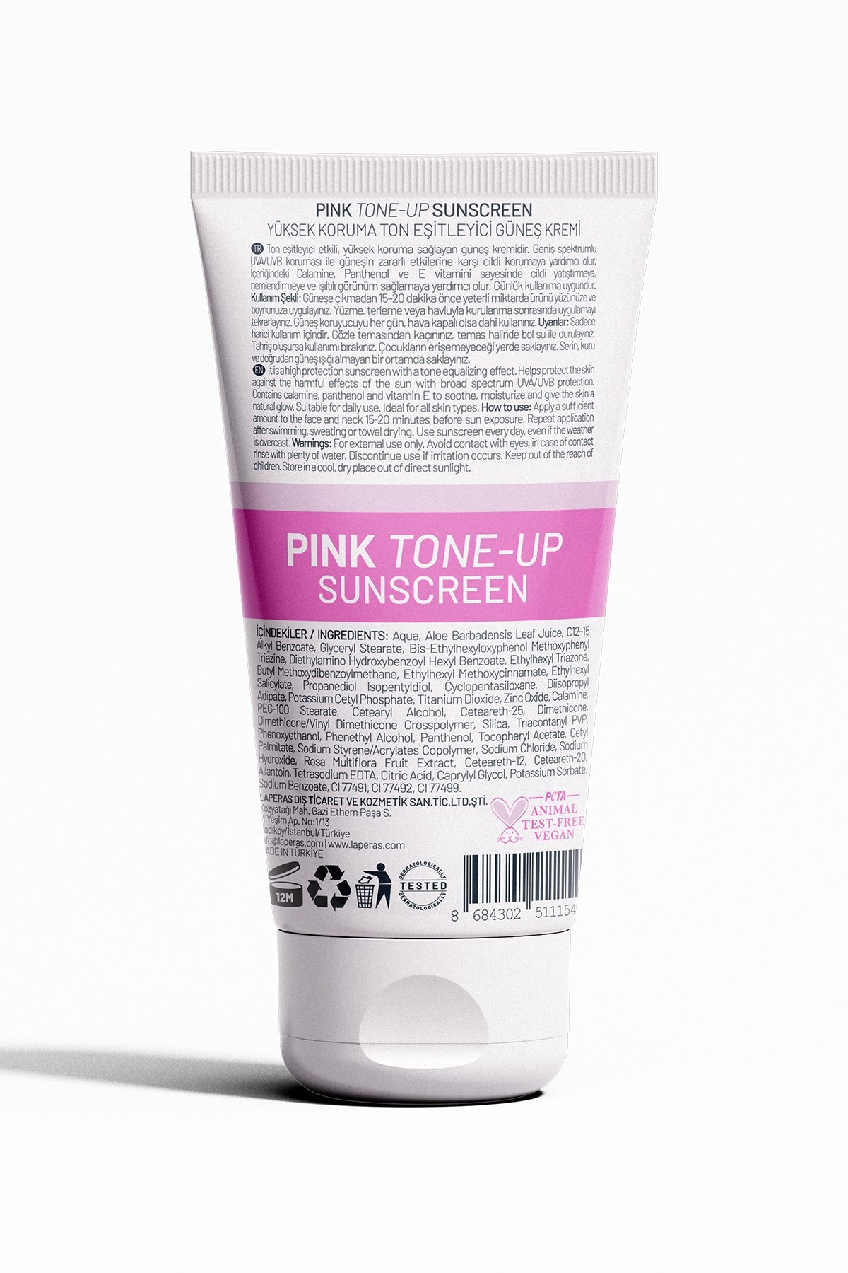 Aydınlatıcı Ton Eşitleyici Yüksek Koruma Spf 50+ Nemlendirici Makyaj Bazı Pembe Güneş Kremi 50ml - LAPÉRAS